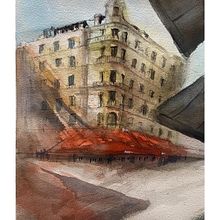 Mi Proyecto del curso: Dibujo arquitectónico con acuarela y tinta. Un progetto di Pittura ad acquerello di Anna Planelø - 20.09.2020