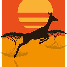 Gazelle. Graphic Design, and Traditional illustration project by btrizg - 09.20.2020