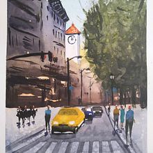 Mi Proyecto del curso: Paisajes urbanos en acuarela. Un proyecto de Pintura a la acuarela de Adriana Tiralongo - 20.09.2020