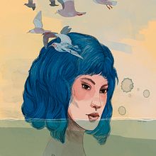 LA DAMA AZUL. Digital Illustration project by Mampa García - 09.21.2020