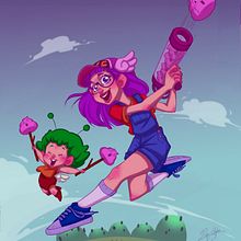 Arale and Gatchan. Animation, 2D Animation, Comic, Concept Art, Drawing, Digital Drawing, Character Design, and Digital Design project by Laura Sánchez Quesada - 09.21.2020