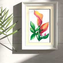 Mi Proyecto del curso: Ilustración botánica con acuarela: Cala anaranjada. Creativit, Artistic Drawing, Design, Graphic Design, Traditional illustration, Botanical Illustration, and Watercolor Painting project by Mariana Ramírez de Pascual - 09.22.2020