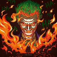 Meu projeto do curso: Ilustração vetorial: mais volume e rock and roll  (JOKER - Fire Rises) . Projekt z dziedziny Trad, c, jna ilustracja i Grafika wektorowa użytkownika Renato Rique - 22.09.2020