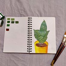 Snake Plant Painting. Acr, and lic Painting project by Pree - 09.23.2020