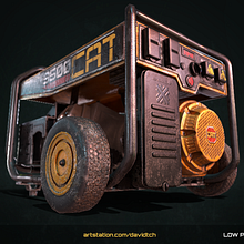 Low Poly Portable Generator realizado durante el curso "Creación de props realistas para videojuegos". Un progetto di 3D, Modellazione 3D e Videogiochi di David Sánchez - 23.09.2020