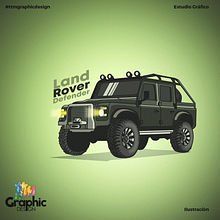 Ilustración Land Rover. Un proyecto de Diseño, Diseño de logotipos, Diseño gráfico, Ilustración tradicional e Ilustración digital de Tomás Fernández Badilla - 24.09.2020