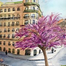 Edificio de Madrid, Plaza de la Encarnación. Watercolor Painting project by Isabel Alario - 09.24.2020