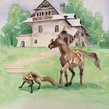 A Horse and a Fox. . Traditional illustration project by A KJ - 09.24.2020