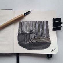 Feed the birds (Mary Poppins urban sketching). Un progetto di Street Art, Illustrazione con inchiostro, Pittura ad acquerello e Sketchbook di Paula de Tierra - 25.09.2020
