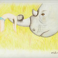 CARLA Y RINOCERONTE. Un proyecto de Dibujo a lápiz de Mar Tenor - 26.09.2020
