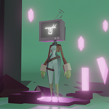 Mi Proyecto del curso, Modelado de personajes low poly para videojuegos: TV girl. Un proyecto de 3D de Asier Astorga Casado - 27.09.2020