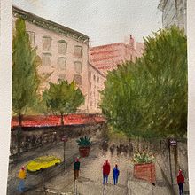 Lower East Side, NYC Watercolor  . Arsitektur, Dan Lukisan Cat Air proyek oleh Michael Ruotolo - 09.27.2020