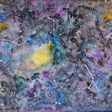 My first Galaxy :-) 9/19/2020. Un proyecto de Pintura a la acuarela de Nelly Cortez - 19.09.2020