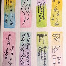 Doodles on Pearlescent Watercolor. Un proyecto de Pintura a la acuarela de Nelly Cortez - 27.09.2020