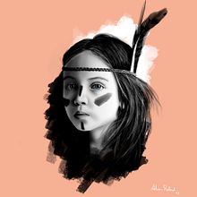 retrato niña. Traditional illustration, Digital Illustration, and Children's Illustration project by Adrián Redondo - 12.05.2015