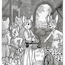 Proyecto de entintado: Mercado de Gatos. Ilustração com tinta projeto de Paco Briseño - 29.09.2020