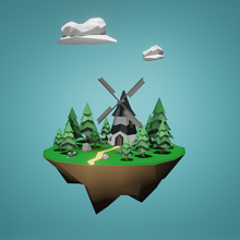 Mi Proyecto del curso: Modelado de escenarios low poly para videojuegos. 3D, 3D Animation, Creativit, 3D Design, Set Design, 3D Modeling, L, and scape Architecture project by Efraín Cardona - 09.29.2020