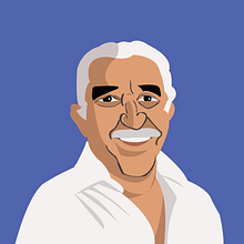 Gabriel Garcia Marquez. Digital Illustration project by Francisco Bonett - 09.30.2020