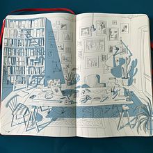 SKETCH FOR MY NEW STUDIO. Un projet de Illustration architecturale, Illustration traditionnelle, Design d'intérieur, Dessin au cra, on, Carnet de croquis , et Esquisse  de Carlo Stanga - 30.09.2020