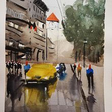 Mi Proyecto del curso: Paisajes urbanos en acuarela. Un projet de Art urbain de username_1746535572_454893 - 30.09.2020