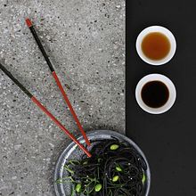 edamame, black vermicelli and sesame. Art Direction, Graphic Design, and Photograph project by Casey Rafferty - 10.01.2020