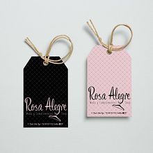 Rediseño logo. Creación de etiqueta propia y bolsa. Tienda ropa "Rosa Alegre". Logo Design, Graphic Design, and Packaging project by Noelie Tomas Cervera - 10.01.2020