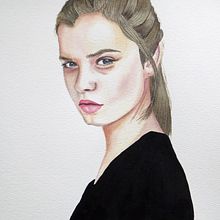 My project in Watercolor Portrait from a Photo course . Lukisan Cat Air proyek oleh Manuela Naomi - 10.02.2020