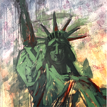 Mural Estatua de la Libertad. Fine Arts, Decoration, Traditional illustration, Painting, Acr, and lic Painting project by Hugo Medel - 09.30.2019