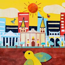 Los pajaritos que alegran el cielo tapatío.. Projekt z dziedziny Trad, c, jna ilustracja,  Kolaż i Ilustracje dla dzieci użytkownika Alicia González - 03.10.2020