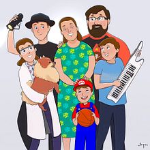 Family Cartoon Portrait | Digital Art Commission. Un progetto di Illustrazione infantile, Illustrazione digitale, Pittura digitale, Illustrazione tradizionale e Disegno di ritratti di "Muhammad at-Tayieb" al-Hyari - 04.10.2020