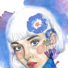 Musa Azul. Watercolor Painting project by Antonela Acosta - 10.12.2020