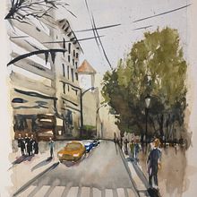 Mi Proyecto del curso: Paisajes urbanos en acuarela. Sketching, Traditional illustration, and Watercolor Painting project by Paris Claudio Ruiz Rosales - 10.05.2020
