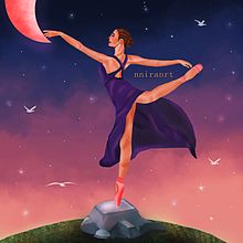 dancing with the moon. Un proyecto de Concept Art, Dibujo artístico, Dibujo de Retrato, Dibujo digital, Dibujo realista y Diseño de Jennifer Pupo Martínez - 07.10.2020