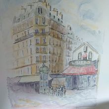 "Le Nord Sud". A photo from our visit to Paris two years ago. Een project van Aquarelschilderen van Kate Harrott - 07.10.2020