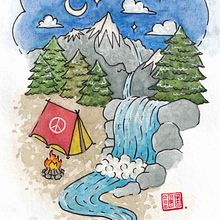 My project in Watercolor Illustration with Japanese Influence course. Tattoo Design, and Watercolor Painting project by ZOEY DENISSON - 10.07.2020