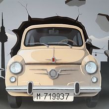 Pintura mural. Skyline Madrid. Un projet de Décoration d'intérieur, Peinture , et Peinture décorative de Marina Porras - 06.02.2016