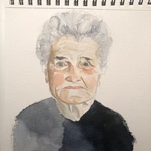 My project in Watercolor Portrait from a Photo course. Acr, lic Painting, and Watercolor Painting project by ninid - 10.12.2020