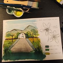 paisajes para cuaderno de viaje. Un projet de Aquarelle de Silvia Palao - 12.10.2020