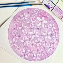 Mi Proyecto del curso: JAZMINES LILAS @FLOWERYFAIRIES . Un progetto di Pittura ad acquerello di Carmen Rosa Salinas Granda - 16.10.2020
