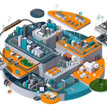 Cloudera Smart City Ein Projekt aus dem Bereich 3D, Architektonische Illustration und Traditionelle Illustration von Jing Zhang - 13.10.2020