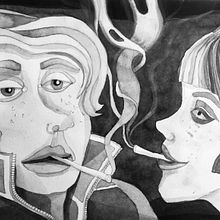 "Honouring famous Black and White photography" - Indian ink on off white paper. Composition taken from a famous photograph.. Artistic Drawing, Ink Illustration, and Narrative project by Sara Dryburgh - 10.14.2020