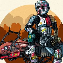 Piloto Moto Jet Forajido Desertor. Un proyecto de Ilustración tradicional de Marcos Cabrera - 14.10.2020