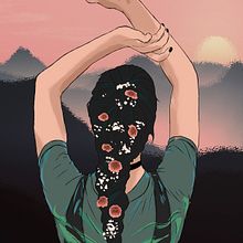 Sunset Girl. Traditional illustration, and Digital Illustration project by Tess Scarlet - 11.22.2019