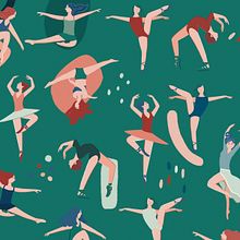 Estampados para Mon- Colección Ballet. Un proyecto de Diseño de producto, Ilustración digital y Pattern Design de vireta - 01.10.2020