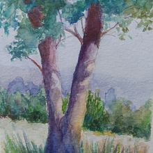 Árbol. Acuarela. Een project van  Schetsen y Traditionele illustratie van Mariana Fernández Lozano - 21.10.2020