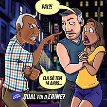 Ilustração para o quadro 'Qual foi o Crime?', do Instagram @amoDireito. Un projet de Illustration traditionnelle de Márkin Lima - 14.10.2020