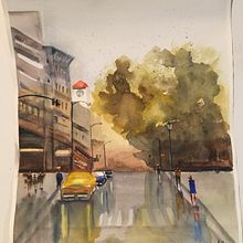 My project in Urban Landscapes in Watercolor course. Traditional illustration project by Ana Bello - 10.17.2020