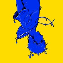 El Chico Azul con Pies de Hierro. Drawing, Editorial Illustration, and Traditional illustration project by Kaos - 02.17.2019