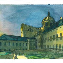 This my final proyect of this course: el Monasterio del Escorial. Set Design, Traditional illustration, Ink Illustration, and Watercolor Painting project by Alex Perea - 10.17.2020