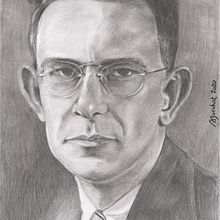 Retrato de Edward Sapir em grafite e Boris Karloff em nanquim. Portrait Drawing project by Alessandro Boechat de Medeiros - 10.18.2020